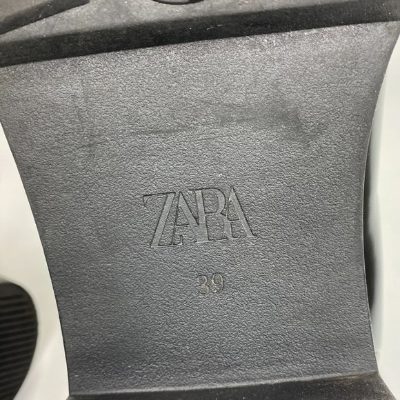 Zara Chelsea Lug Sole Chunky Heel Platform Ankle Boot Black Size 39 US 8 - Picture 7 of 12